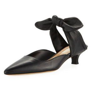 The Row Leather Bow Accent Mules